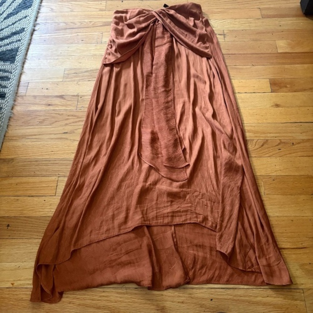 BCBG Orange Maxi Skirt Size 2